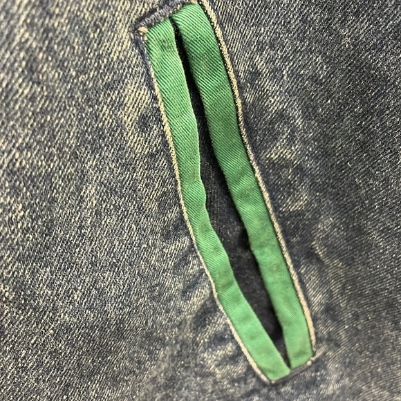 Vintage 1990s Street Worn Denim and Green Bomber Jacket - Picture 7 of 16